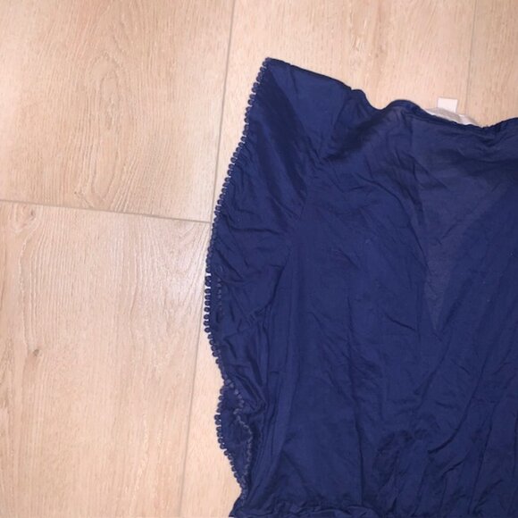 Michael Kors Navy Blue Sleeveless 100% Cotton Y2K style Top Size Small - Picture 4 of 11